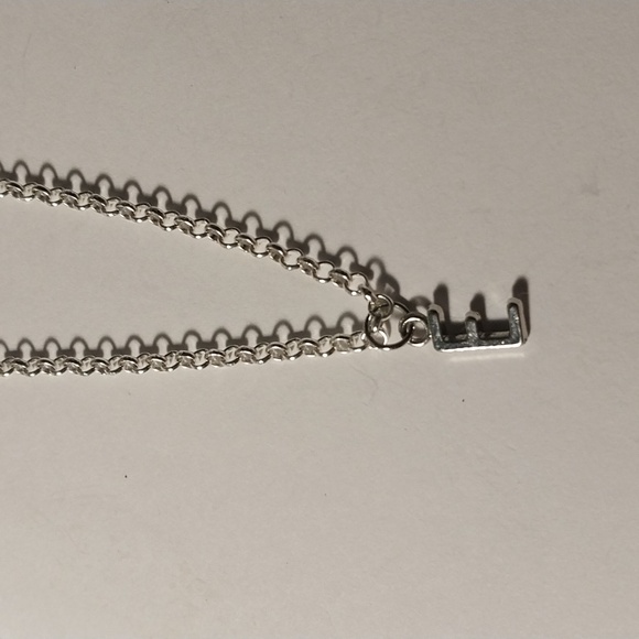 Silver letter E charm necklace - Picture 1 of 1